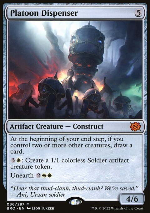 Platoon Dispenser, The Brothers' War #36, Magic: The Gathering card