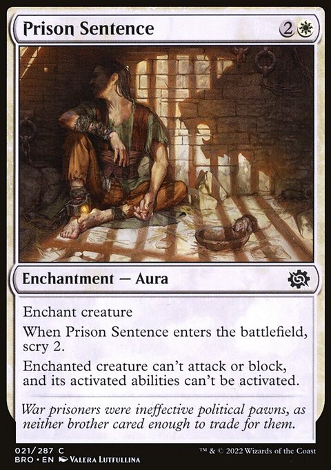 Prison Sentence, The Brothers' War #21, Magic: The Gathering card
