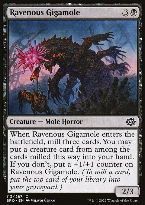 Ravenous Gigamole, The Brothers' War #113, Magic: The Gathering card