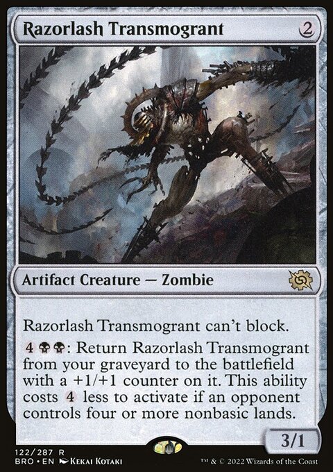 Razorlash Transmogrant, The Brothers' War #122, Magic: The Gathering card