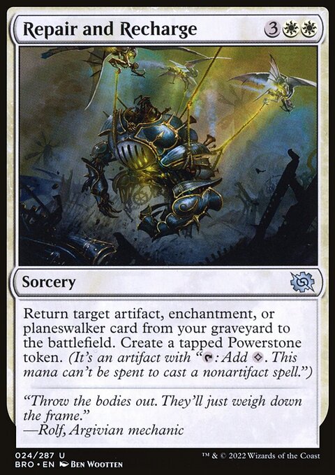 Repair and Recharge, The Brothers' War #24, Magic: The Gathering card