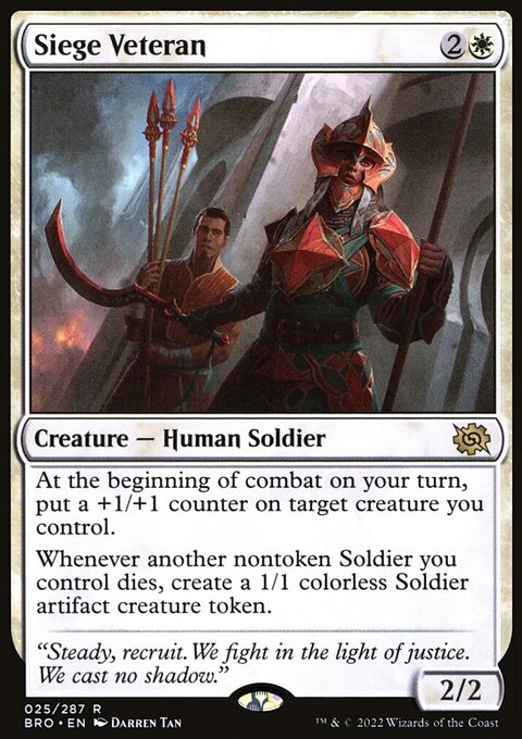 Siege Veteran, The Brothers' War #25, Magic: The Gathering card