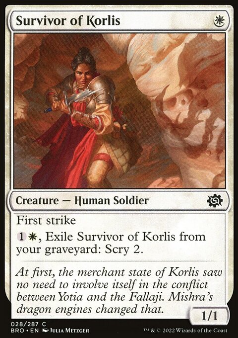 Survivor of Korlis, The Brothers' War #28, Magic: The Gathering card