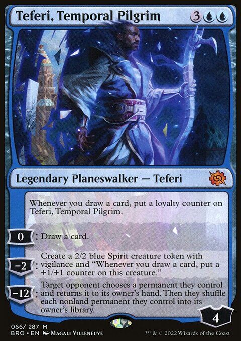 Teferi, Temporal Pilgrim, The Brothers' War #66, Magic: The Gathering card