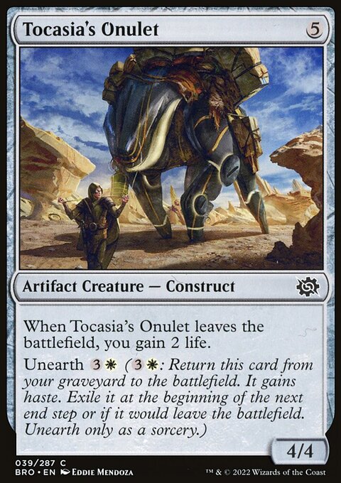 Tocasia's Onulet, The Brothers' War #39, Magic: The Gathering card