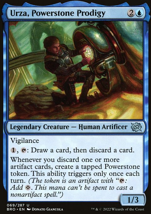 Urza, Powerstone Prodigy, The Brothers' War #69, Magic: The Gathering card
