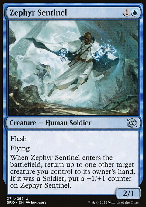 Zephyr Sentinel, The Brothers' War #74, Magic: The Gathering card