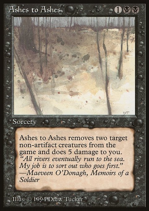 Ashes to Ashes, The Dark #39, Magic: The Gathering card