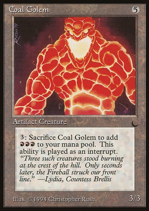 Coal Golem, The Dark #99, Magic: The Gathering card