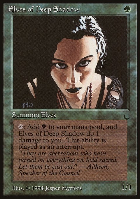 Elves of Deep Shadow, The Dark #76, Magic: The Gathering card