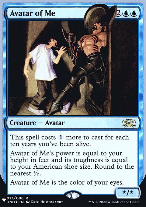 Avatar of Me, The List (Unfinity Foil Edition) #12, Magic: The Gathering card