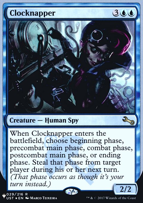 Clocknapper, The List (Unfinity Foil Edition) #14, Magic: The Gathering card