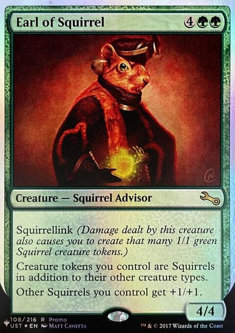 Earl of Squirrel, The List (Unfinity Foil Edition) #108, Magic: The Gathering card