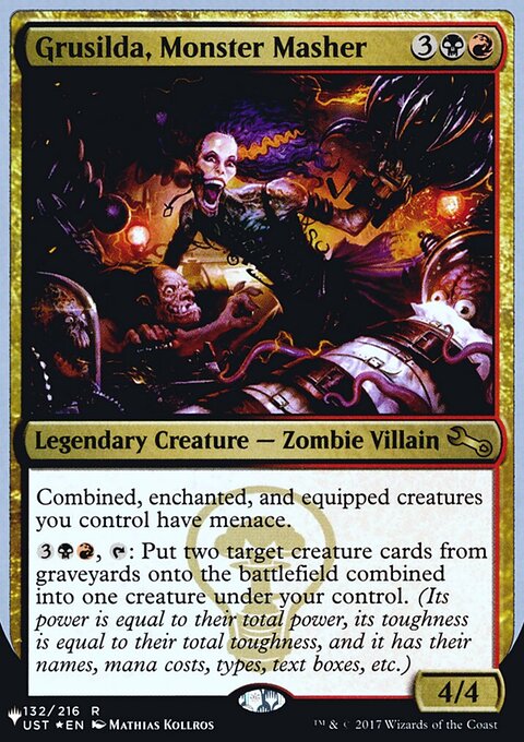 Grusilda, Monster Masher, The List (Unfinity Foil Edition) #48, Magic: The Gathering card