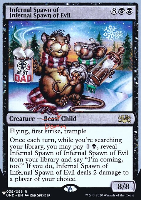 Infernal Spawn of Infernal Spawn of Evil, The List (Unfinity Foil Edition) #20, Magic: The Gathering card
