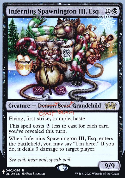 Infernius Spawnington III, Esq., The List (Unfinity Foil Edition) #21, Magic: The Gathering card