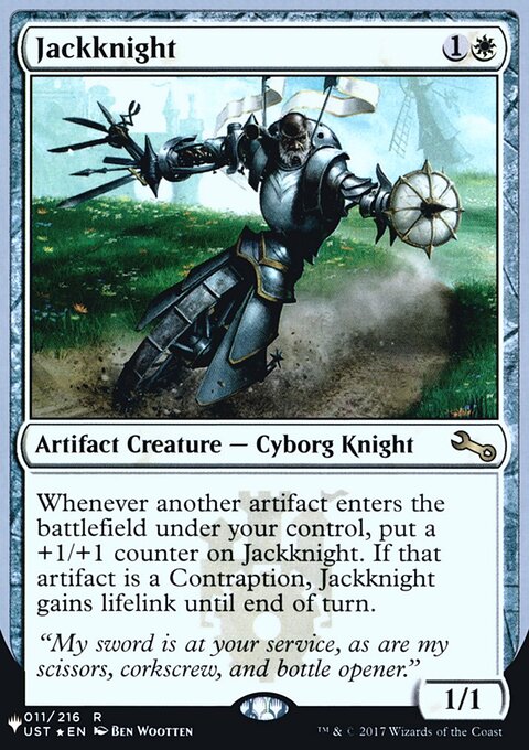 Jackknight, The List (Unfinity Foil Edition) #5, Magic: The Gathering card