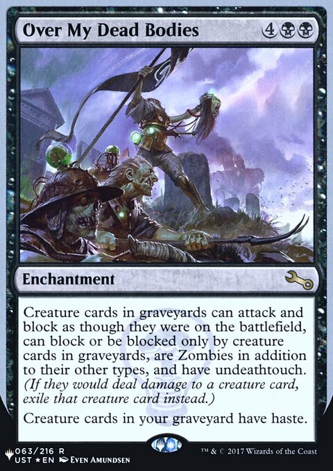 Over My Dead Bodies, The List (Unfinity Foil Edition) #23, Magic: The Gathering card