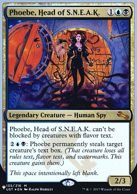 Phoebe, Head of S.N.E.A.K., The List (Unfinity Foil Edition) #52, Magic: The Gathering card