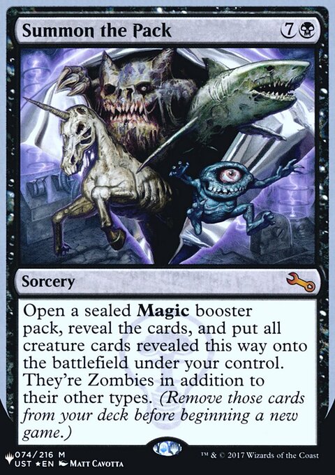Summon the Pack, The List (Unfinity Foil Edition) #25, Magic: The Gathering card