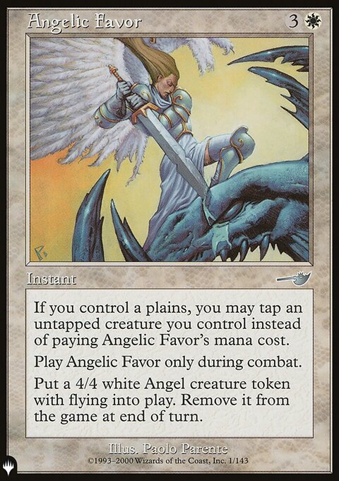 Angelic Favor, The List #NEM-1, Magic: The Gathering card
