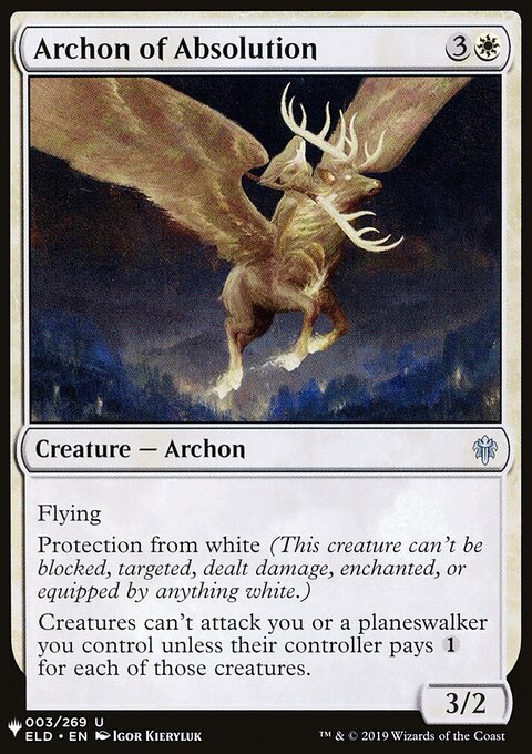 Archon of Absolution, The List #ELD-3, Magic: The Gathering card