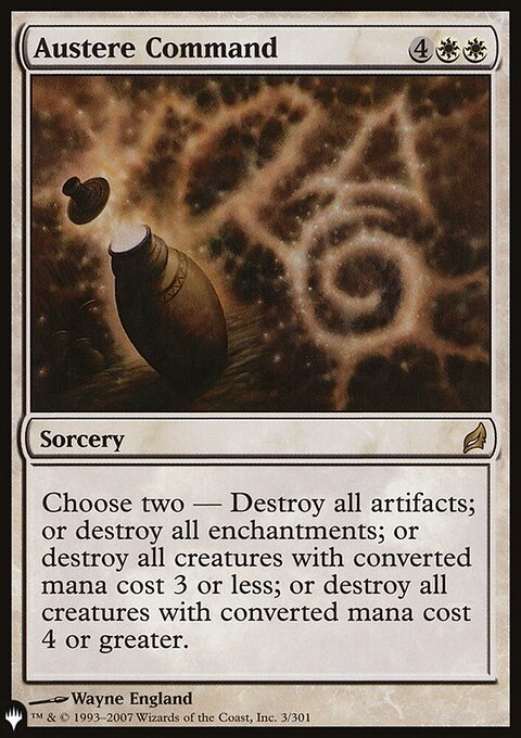 Austere Command, The List #LRW-3, Magic: The Gathering card