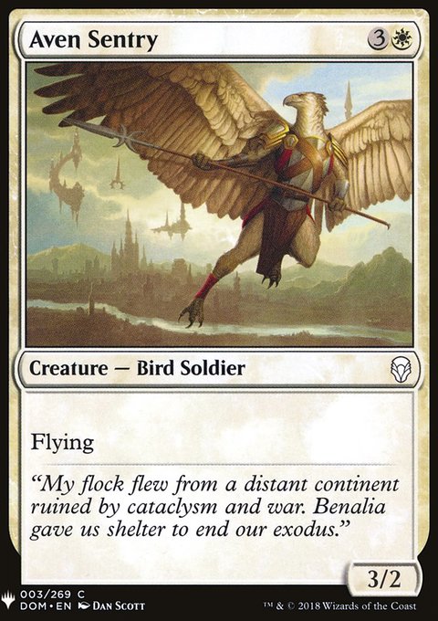Aven Sentry, The List #DOM-3, Magic: The Gathering card