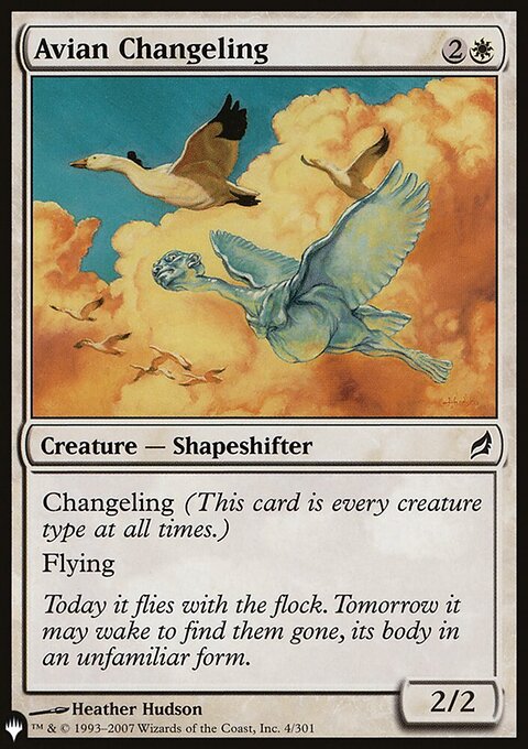 Avian Changeling, The List #LRW-4, Magic: The Gathering card