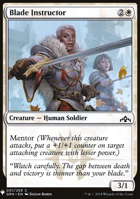 Blade Instructor, The List #GRN-1, Magic: The Gathering card