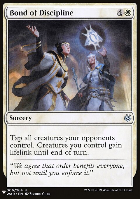 Bond of Discipline, The List #WAR-6, Magic: The Gathering card