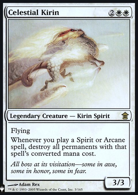 Celestial Kirin, The List #SOK-3, Magic: The Gathering card