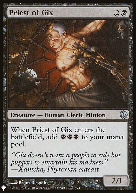 Priest of Gix, The List #DDE-7, Magic: The Gathering card