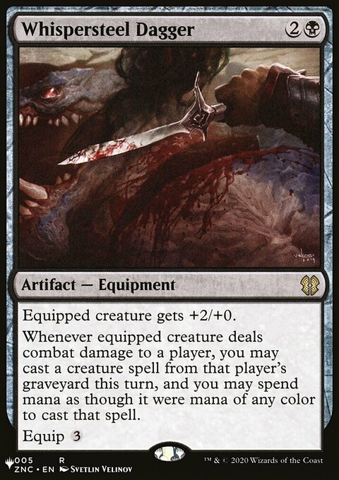 Whispersteel Dagger, The List #ZNC-5, Magic: The Gathering card