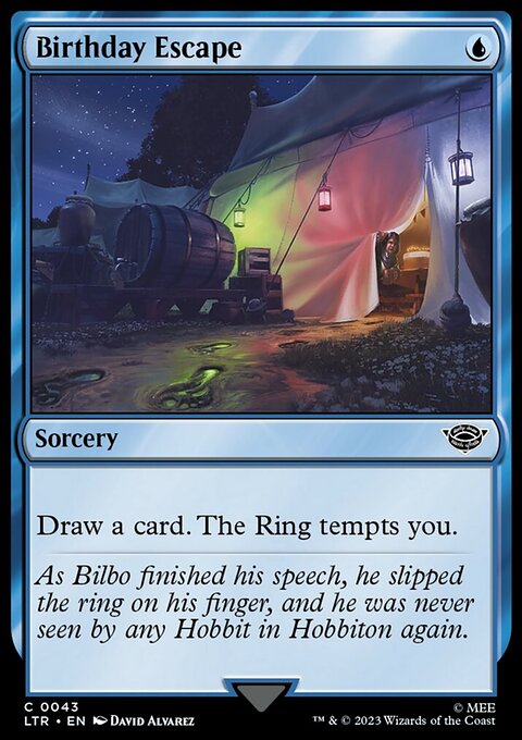 Birthday Escape, The Lord of the Rings: Tales of Middle-earth #43, Magic: The Gathering card