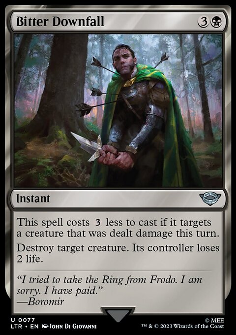 Bitter Downfall, The Lord of the Rings: Tales of Middle-earth #77, Magic: The Gathering card