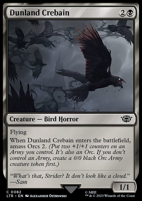Dunland Crebain, The Lord of the Rings: Tales of Middle-earth #82, Magic: The Gathering card