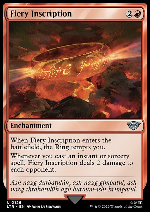 Fiery Inscription, The Lord of the Rings: Tales of Middle-earth #126, Magic: The Gathering card