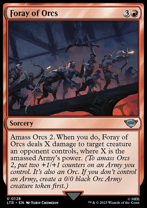 Foray of Orcs, The Lord of the Rings: Tales of Middle-earth #128, Magic: The Gathering card