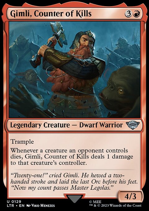 Gimli, Counter of Kills, The Lord of the Rings: Tales of Middle-earth #129, Magic: The Gathering card