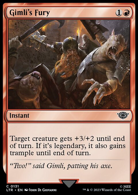 Gimli's Fury, The Lord of the Rings: Tales of Middle-earth #131, Magic: The Gathering card
