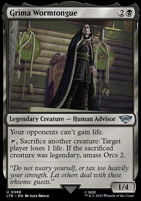 Gríma Wormtongue, The Lord of the Rings: Tales of Middle-earth #88, Magic: The Gathering card
