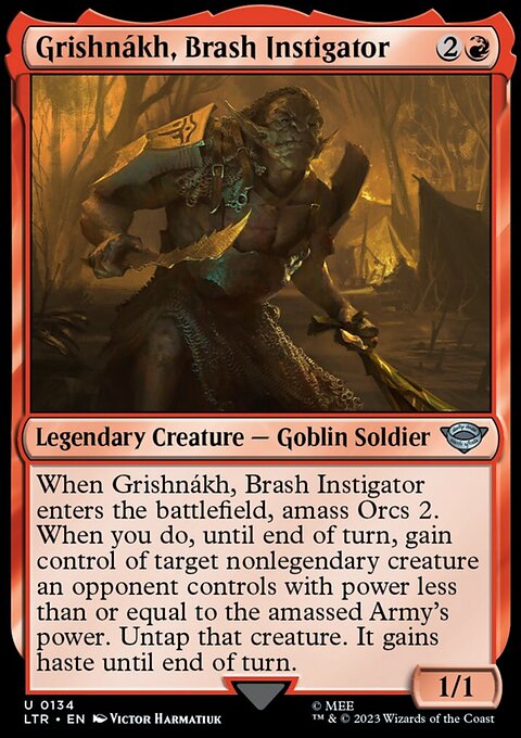 Grishnákh, Brash Instigator, The Lord of the Rings: Tales of Middle-earth #134, Magic: The Gathering card