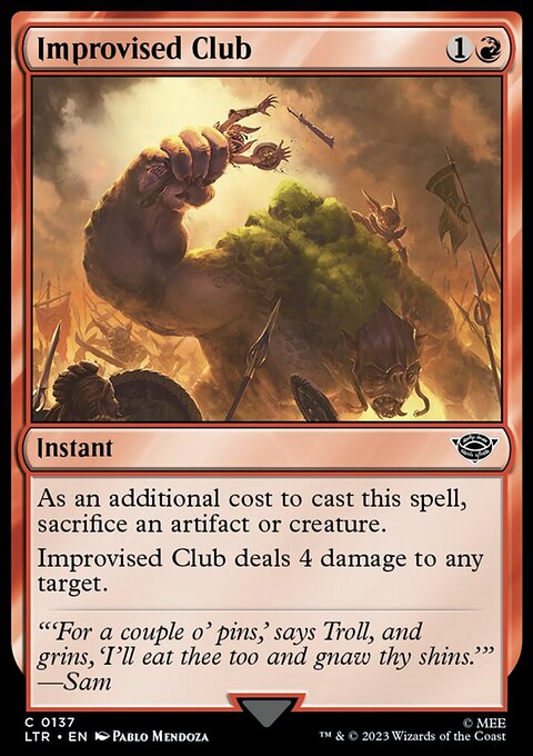 Improvised Club, The Lord of the Rings: Tales of Middle-earth #137, Magic: The Gathering card