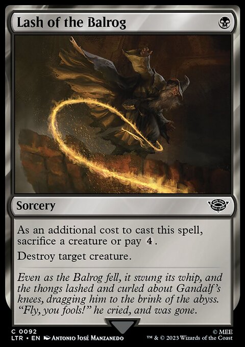 Lash of the Balrog, The Lord of the Rings: Tales of Middle-earth #92, Magic: The Gathering card