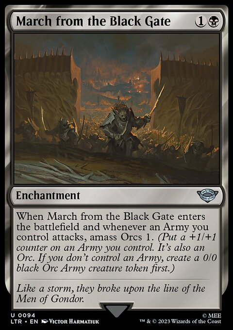 March from the Black Gate, The Lord of the Rings: Tales of Middle-earth #94, Magic: The Gathering card