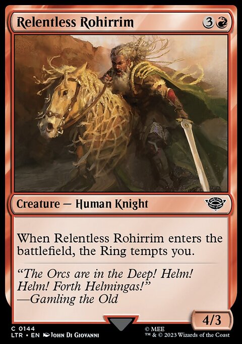 Relentless Rohirrim, The Lord of the Rings: Tales of Middle-earth #144, Magic: The Gathering card