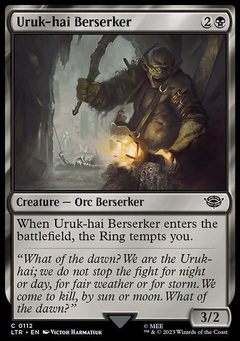 Uruk-hai Berserker, The Lord of the Rings: Tales of Middle-earth #112, Magic: The Gathering card