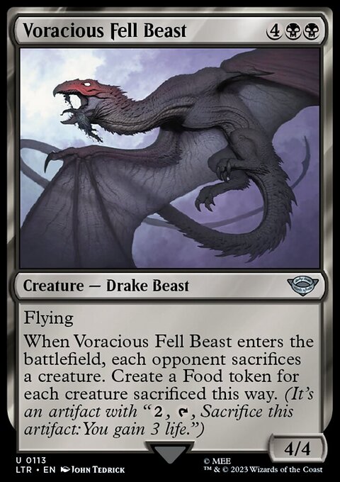 Voracious Fell Beast, The Lord of the Rings: Tales of Middle-earth #113, Magic: The Gathering card