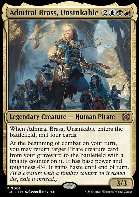 Admiral Brass, Unsinkable, The Lost Caverns of Ixalan Commander #1, Magic: The Gathering card